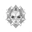 Combine elements from Charlixcx's Pop 2 album with Ariana Grande's Eternal Sunshine album in a new-school style tattoo tattoo design idea