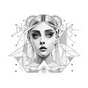 Combine elements from Charlixcx's Pop 2 album with Ariana Grande's Eternal Sunshine album in a new-school style tattoo tattoo design idea