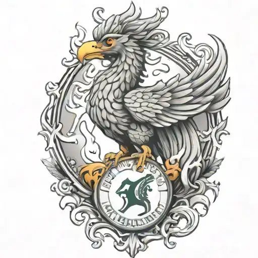 Liverpool liverbird rising from flames on calf tattoo tattoo design idea