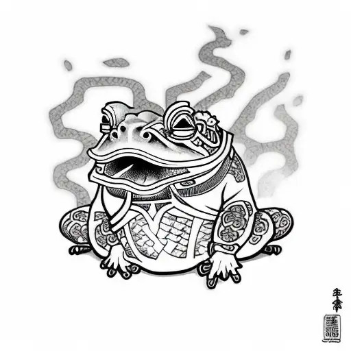 samurai toad tattoo design idea