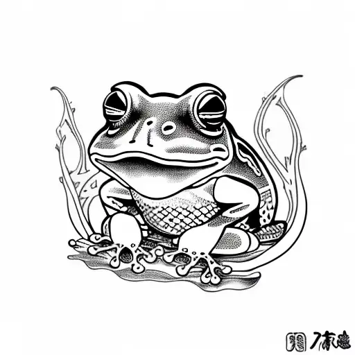 frog samurai tattoo design idea