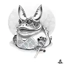 samurai toad tattoo design idea