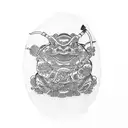 samurai toad tattoo design idea