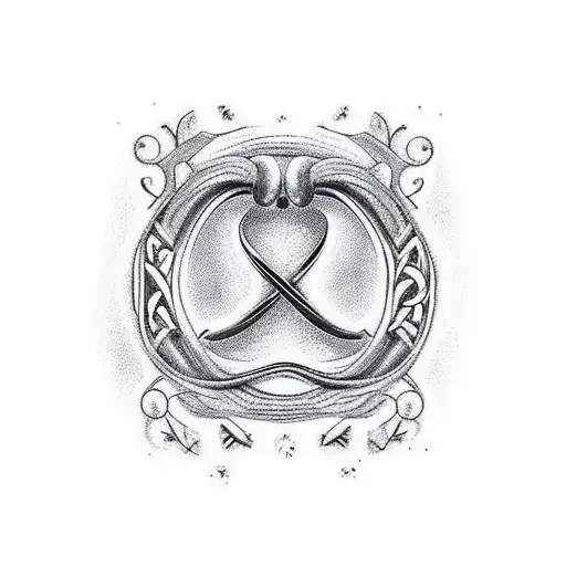 An Infinity sign with the 'Always and forever' written in it. The Infinity sign has Dachshund tail and ears  tattoo design idea