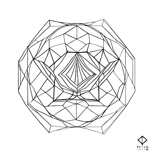 A geometric design incorporating the name 'Kairo' in a subtle yet artistic way tattoo design idea