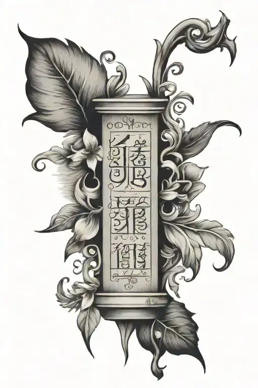 Biblical Scripture writing tattoo design idea