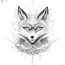 A Dota hero surrounded by mystical foxes tattoo design idea