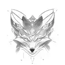 A Dota hero surrounded by mystical foxes tattoo design idea