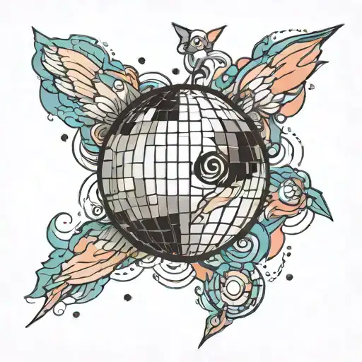 disco ball tattoo design idea