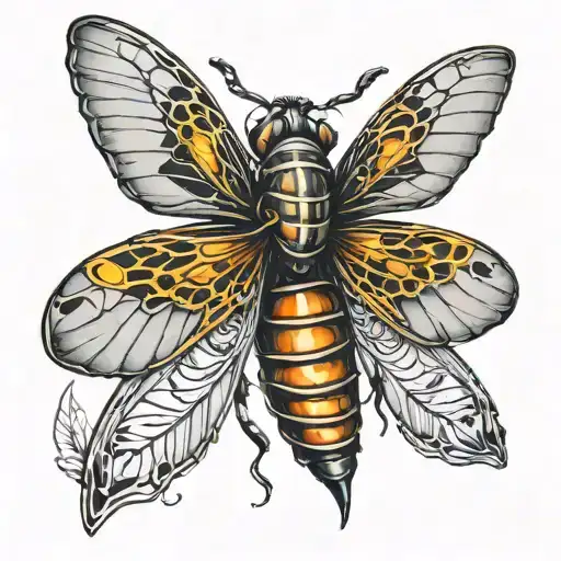 Cicada wings tattoo design idea