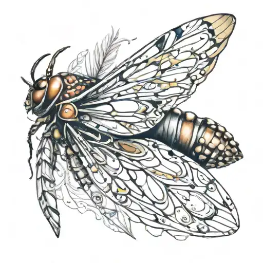 cicada wings tattoo design idea