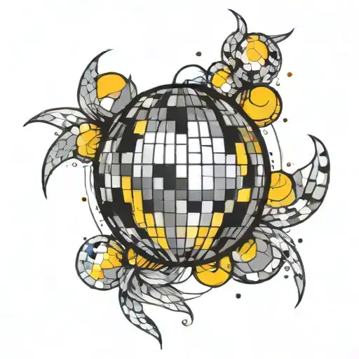 disco ball tattoo design idea