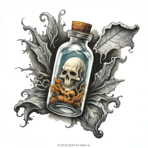 ghost in a bottle tattoo design idea