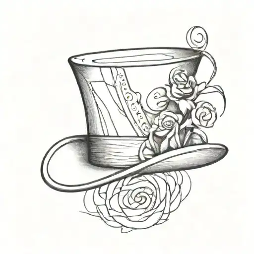 3D tophat tattoo design idea