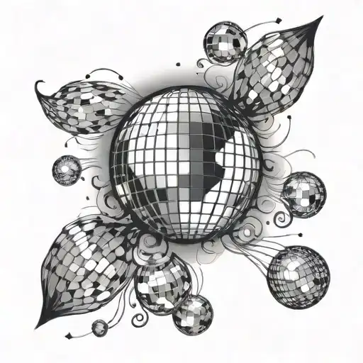 disco ball tattoo design idea