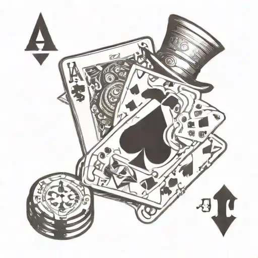 an old western poker game tattoo design idea