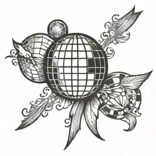 disco ball tattoo design idea