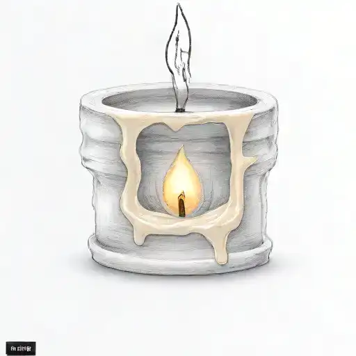 old candle melting. flat candle holder. it says "little light of mine" tattoo design idea