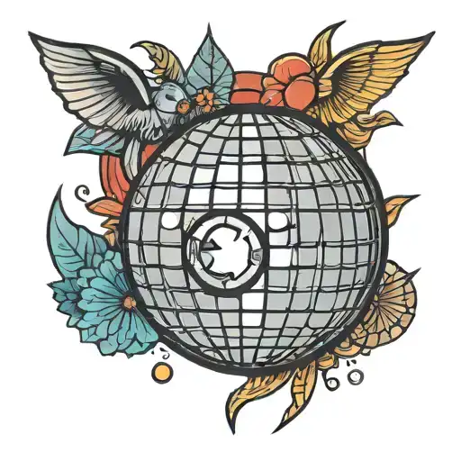 disco ball tattoo design idea