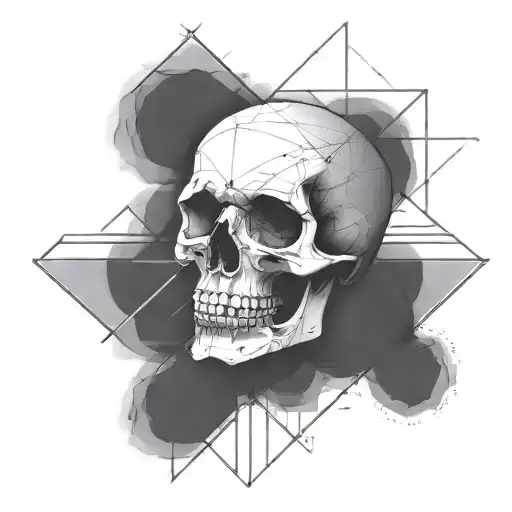 A punk rock skull with equations and formulas incorporated into the design tattoo design idea