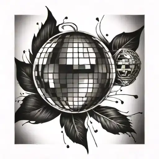 disco ball tattoo design idea