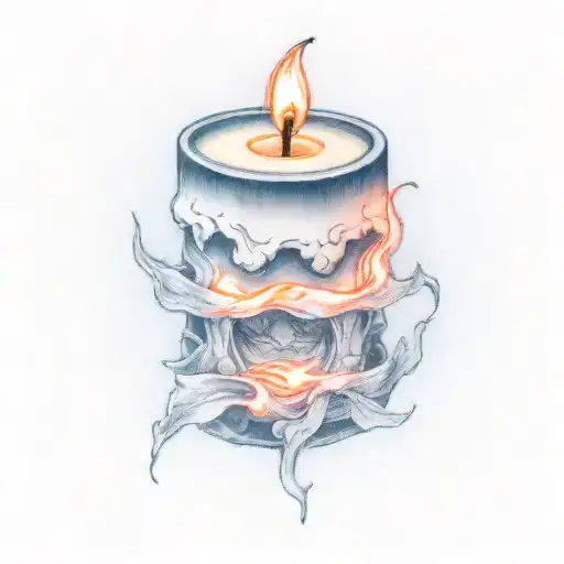 candle tattoo design idea