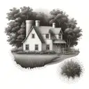 farm house  tattoo design idea
