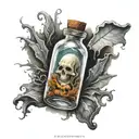 ghost in a bottle tattoo design idea