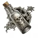 ghost in a bottle tattoo design idea