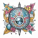 disco ball tattoo design idea