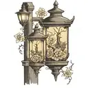 old fashioned light post tattoo design idea