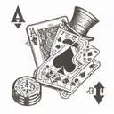 an old western poker game tattoo design idea