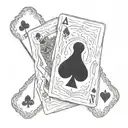 an old western poker game tattoo design idea
