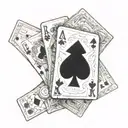 an old western poker game tattoo design idea
