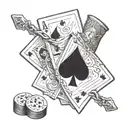 an old western poker game tattoo design idea