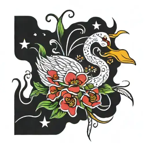 Alex Turner's Sheffield tattoo but instead of a flower, the Swan from the Western Australia flag and "Perth" tattoo design idea