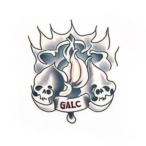  garlic with knife smoking tattoo design idea