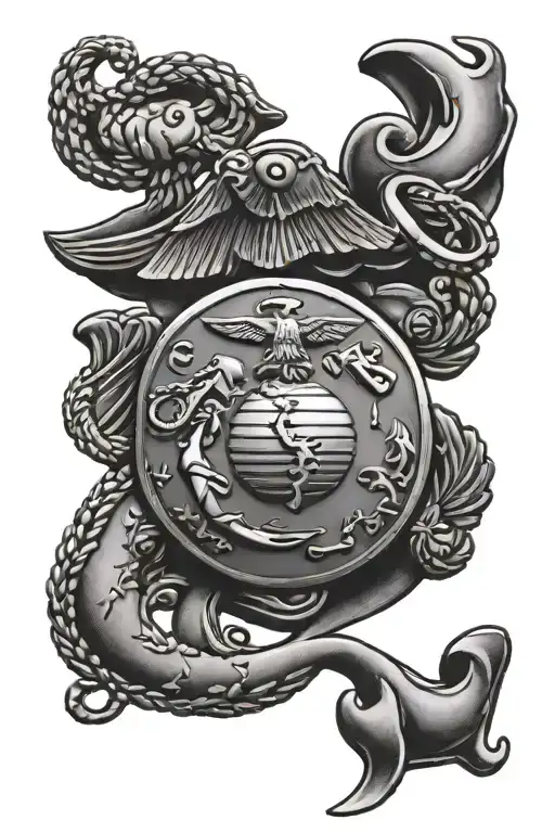 Marine Corps Emblem tattoo design idea