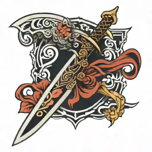knife / sword / Japanese  tattoo design idea