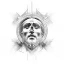 Jesus the redeemer statue center piece sleeve tattoo design idea