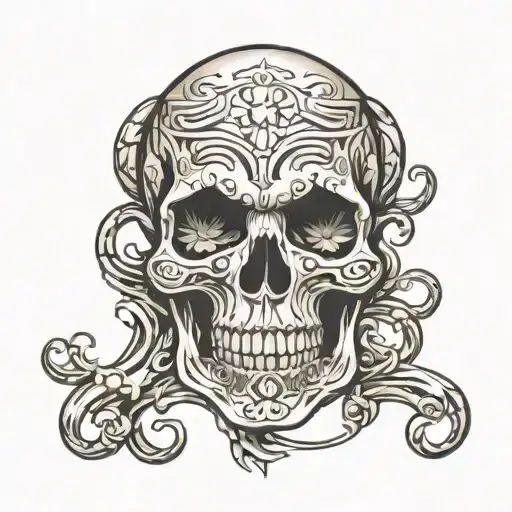 prison tattoo skull tattoo design idea