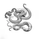 snake with trunks's sword tattoo design idea