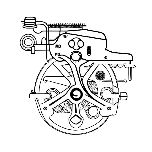 A video game controller made of bicycle parts tattoo design idea