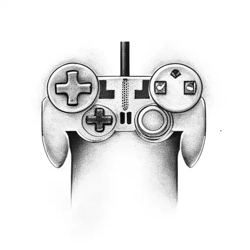 A video game controller made of bicycle parts tattoo design idea