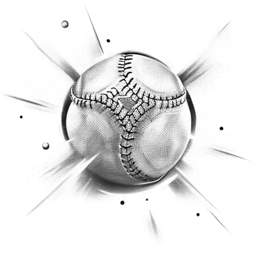 A tattoo design of a sleek sports car morphing into a wrestler in action, with baseballs scattered around tattoo design idea