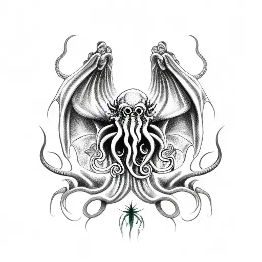 cthulhu hand  tattoo design idea