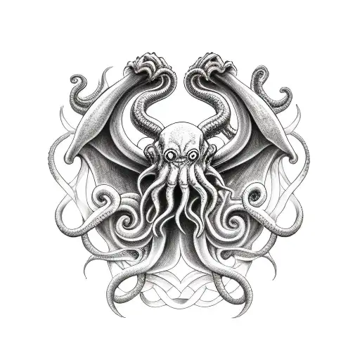 cthulhu hand  tattoo design idea