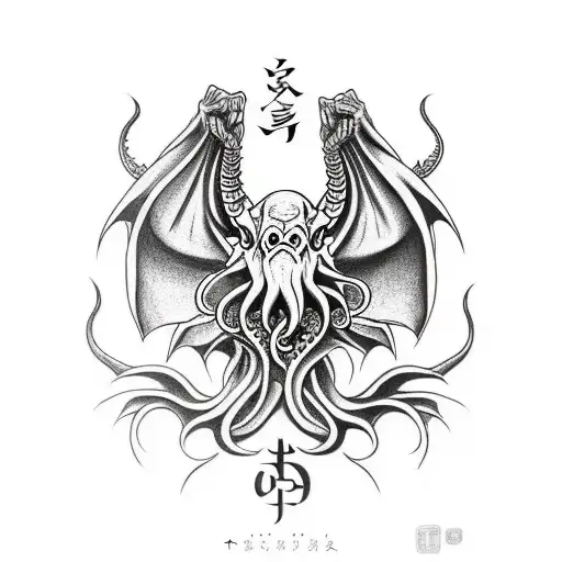 cthulhu hand  tattoo design idea