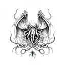 cthulhu hand  tattoo design idea
