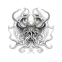 cthulhu hand  tattoo design idea